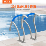 VEVOR Pool Handrail 2 PCS 30x30in Stainless Steel with Base Plate for Spas - Front View