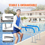 Pool Handrail, 32 x 23 inch Pool Railing, Stainless Steel with Base Plate for Indoor/Outdoor Pools,Swimming Pool Safety Railing for Decks,Rust-Proof Grab Bar w/ Grip Cover&Accessories for Spas