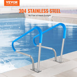 VEVOR Pool Handrail 2 PCS 48x36in Stainless Steel with Base Plate for Spas - Front View
