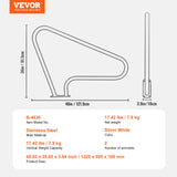 VEVOR Pool Handrail 2 PCS 48x36in Stainless Steel with Base Plate for Spas - Close-Up Angle