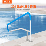 VEVOR Pool Handrail 55 x 32 inch Stainless Steel with Base Plate for Spas - Front View