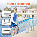 Pool Handrail 55 x 32 inch Stainless Steel with Base Plate for Spas, image 3