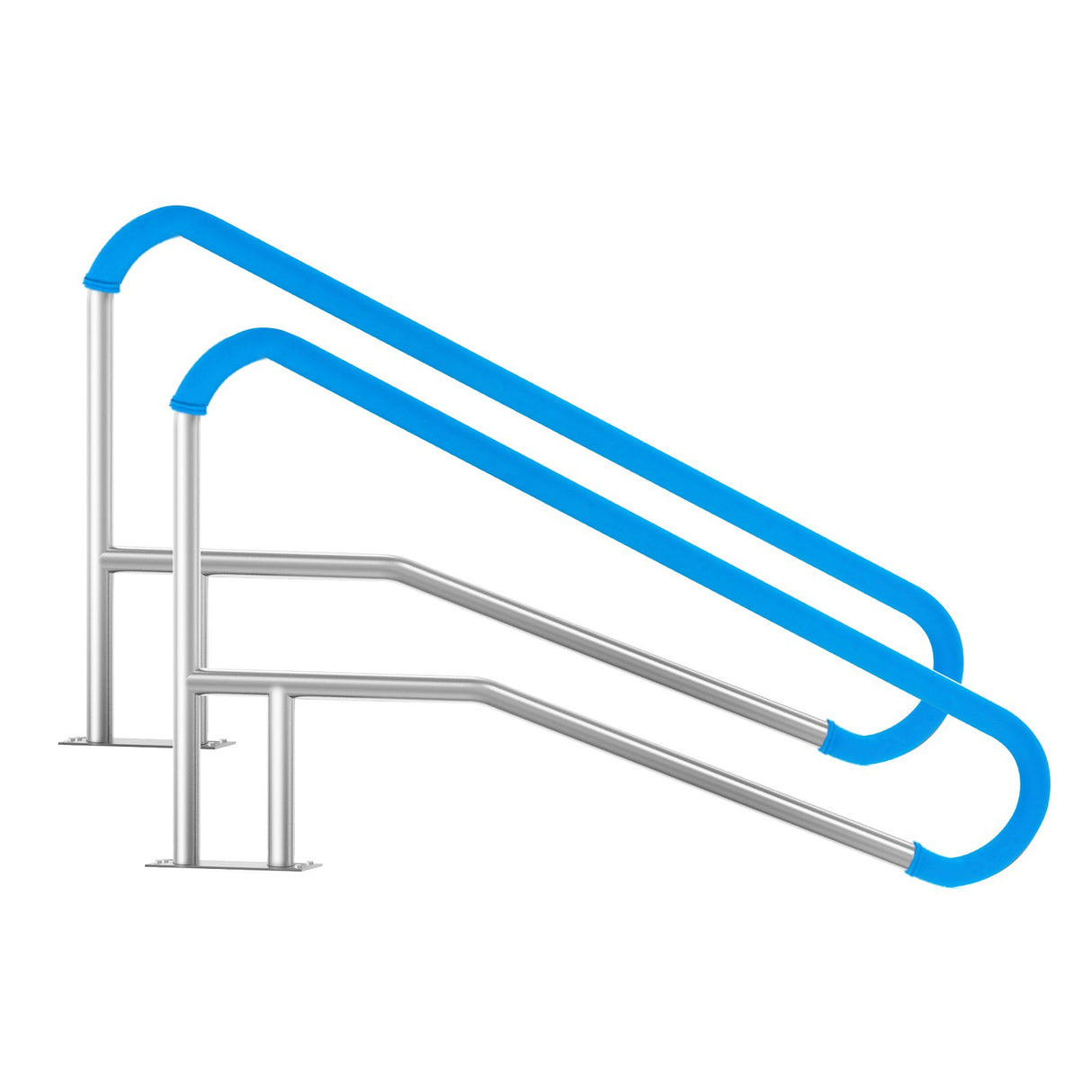 VEVOR Pool Handrail 2 PCS 55 x 32 inch Stainless Steel with Base Plate for Spas