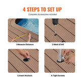 VEVOR Pool Handrail 46 x 37 inch Stainless Steel (Pre-built) for Indoor/Outdoor - 45-Degree Angle