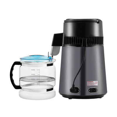 VEVOR Water Distiller, 4L 1.05 Gallon Pure Water Purifier Filter For Home Countertop, 750W Distilled Water Maker, Stainless Steel Interior Distiller