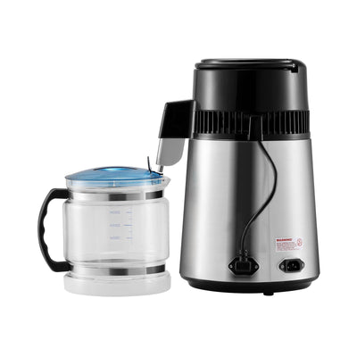 VEVOR Water Distiller, 4L 1.05 Gallon Pure Water Purifier Filter For Home Countertop, 750W Distilled Water Maker, Stainless Steel Interior Distiller