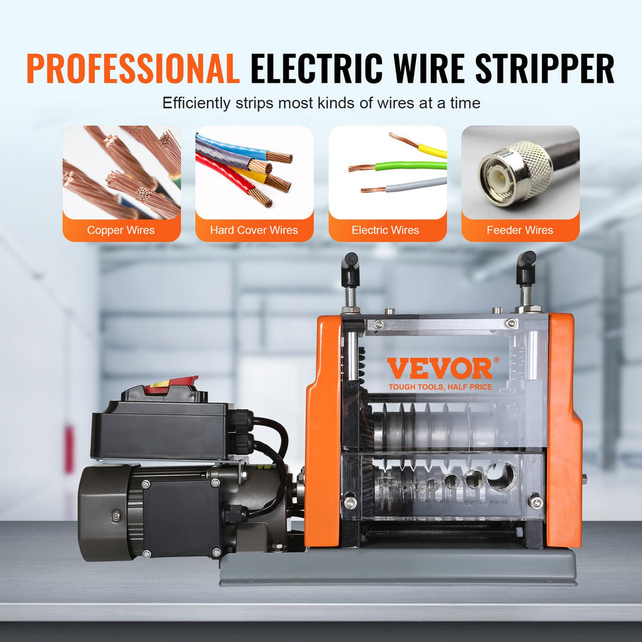 VEVOR Electric Wire Stripping Machine Copper Cable Stripper 1.5-25 mm 60 W