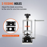 VEVOR Manual Wire Stripping Machine, 0.06''-0.98'' Copper Stripper with Hand Crank or Drill Powered, Visible Stripping Depth Reference, Portable Aluminum Frame Wire Peeler for Scrap Copper Recycling - Side View