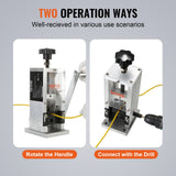 VEVOR Manual Wire Stripping Machine, 0.06''-0.98'' Copper Stripper with Hand Crank or Drill Powered, Visible Stripping Depth Reference, Portable Aluminum Frame Wire Peeler for Scrap Copper Recycling - Rear View