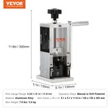 VEVOR Manual Wire Stripping Machine, 0.06''-0.98'' Copper Stripper with Hand Crank or Drill Powered, Visible Stripping Depth Reference, Portable Aluminum Frame Wire Peeler for Scrap Copper Recycling - Close-Up Angle