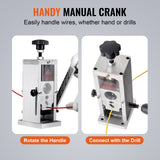 VEVOR Manual Wire Stripping Machine, 0.06''-1.5'' Copper Stripper with Hand Crank or Drill Powered, Visible Stripping Depth Reference, Portable