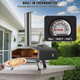 VEVOR Outdoor Pizza Oven, 12" Wood Fired Pizza Ovens, Pellet Pizza Stove with Thermometer, Portable Pizza Maker for Outside Backyard Patio Camping,