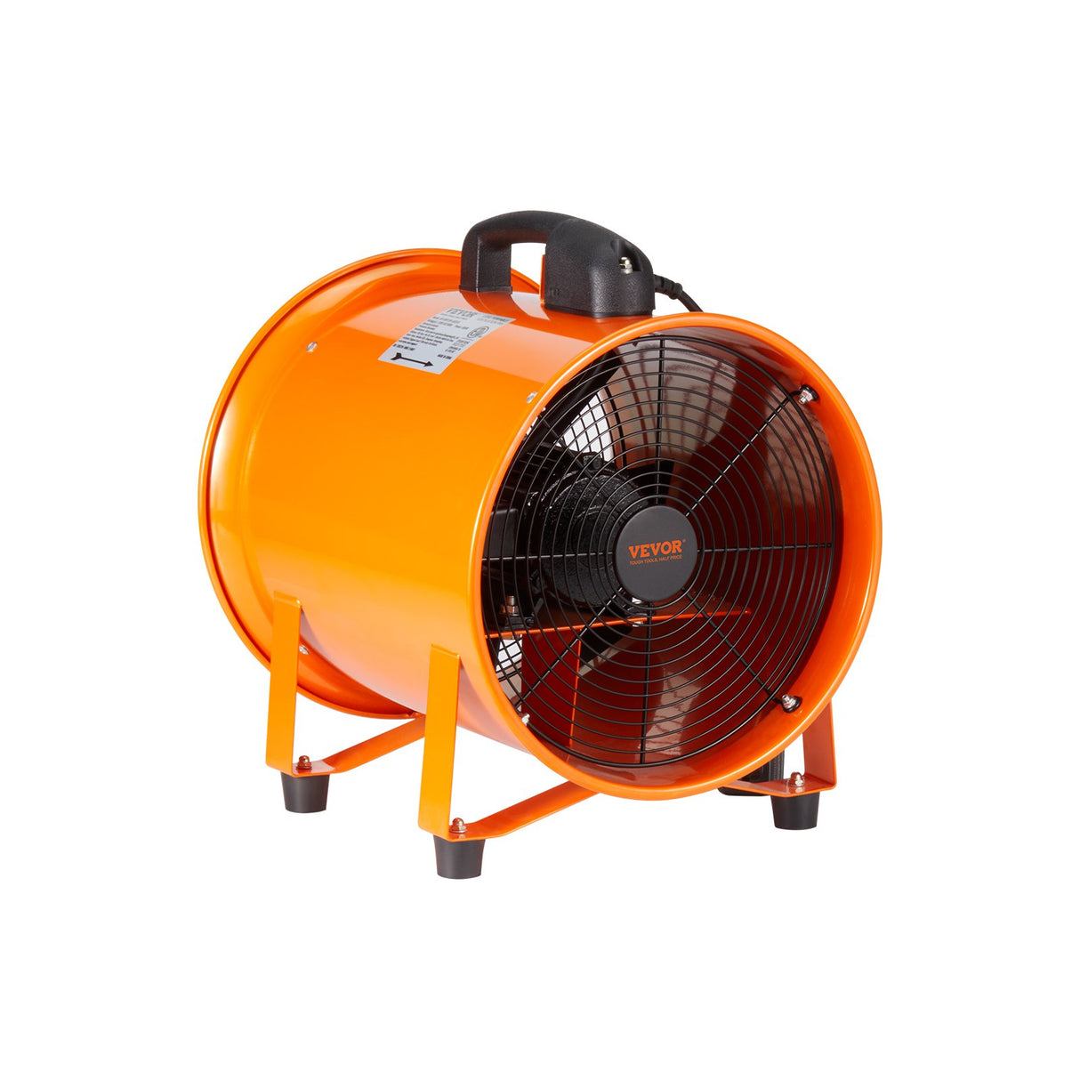 VEVOR Portable Ventilator, 304.8mm/12inch Heavy Duty Cylinder Fan with 10m Duct Hose, 367W Strong Shop Exhaust Blower 2574CFM, Industrial Utility