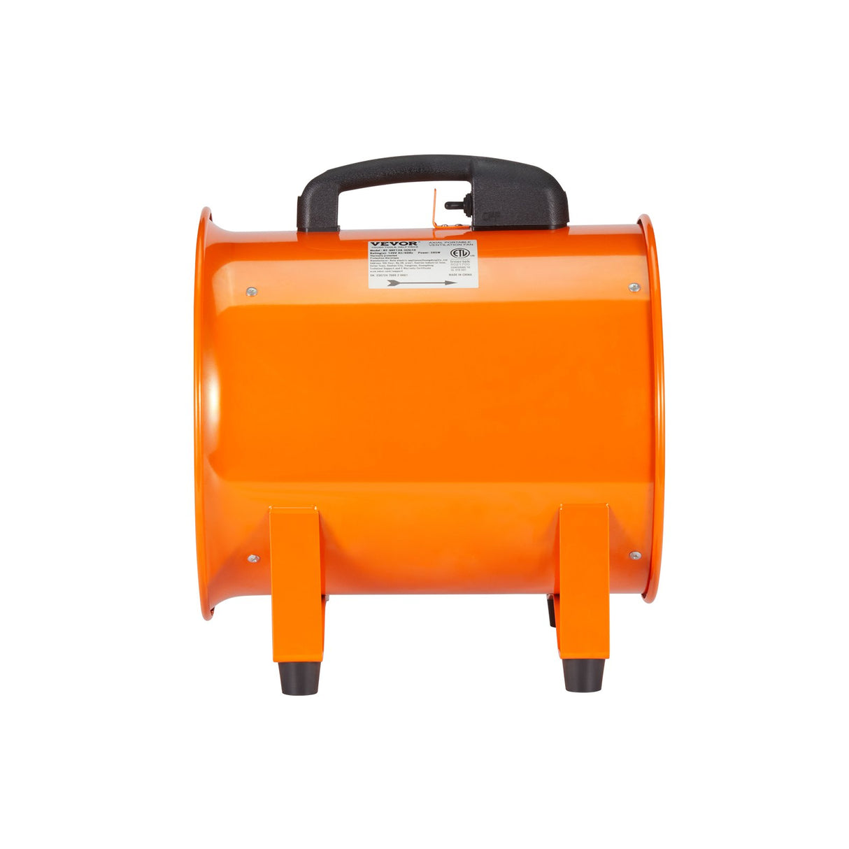 VEVOR Portable Ventilator, 304.8mm/12inch Heavy Duty Cylinder Fan with 10m Duct Hose, 367W Strong Shop Exhaust Blower 2574CFM, Industrial Utility Blower for Sucking Dust, Smoke, Smoke Home/Workplace