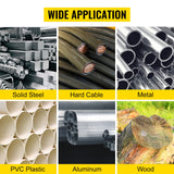 VEVOR Portable Band Saw,with Removable Alloy Steel Base Cordless Band Saw,127mm Cutting Capacity Hand held Band Saw,Variable Speed Portable Bandsaw, 10Amp Motor Deep Cut Band saw for Metal Wood - Rear View