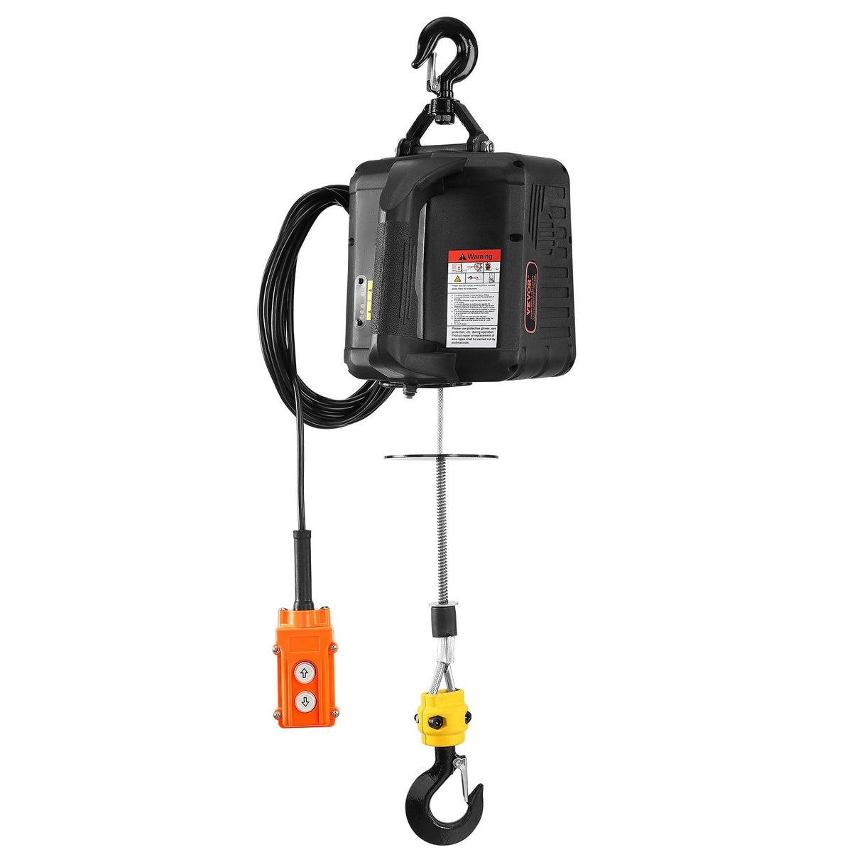 VEVOR 3-in-1 Electric Hoist Winch, 500 kg Capacity, 1500W Portable Power Winch Crane, 7 m Lifting Height, 4 m/min with Wired and Wireless Remote Control, for Garage, Warehouse, Factory Lifting Towing