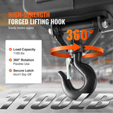 VEVOR 2-in-1 Electric Hoist Winch, 500 kg Lifting Capacity, 1500W Portable Power Winch Crane, 7 m Lifting Height, 4 m/min with Wired Remote Control, for Garage, Warehouse, Factory Lifting & Towing - Rear View