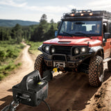 VEVOR 2-in-1 Electric Hoist Winch, 500 kg Lifting Capacity, 1500W Portable Power Winch Crane, 7 m Lifting Height, 4 m/min with Wired Remote Control, for Garage, Warehouse, Factory Lifting & Towing - Low Angle