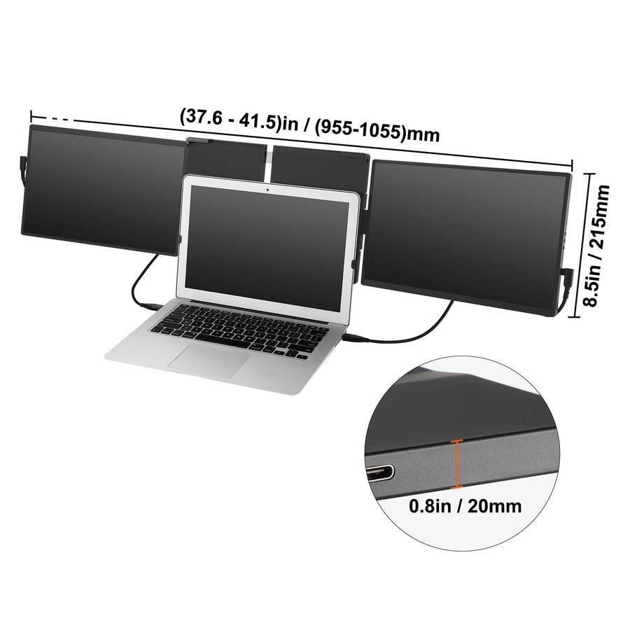Laptop Screen Extender 14" HD 1080P Portable Monitor for 13"-17" Laptop