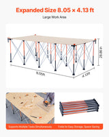 VEVOR Portable Folding Workstand 2455 x 1260 mm Collapsible Work Stand 2724 kg - Top-Down View