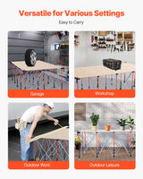 VEVOR Portable Folding Workstand 2455 x 1260 mm Collapsible Work Stand 2724 kg - 45-Degree Angle