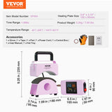 VEVOR Hat Press Machine Mini Hat Heat Press for Caps 5.9x3.15 inch Plate Purple - Close-Up Angle