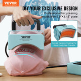 VEVOR Hat Press Machine Mini Hat Heat Press for Caps 5.9x3.15 inch Plate Green - Front View