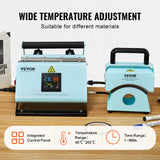 VEVOR 2 in 1 Tumbler and Hat Heat Press Machine Heat Machine for Caps Hats Mugs - 45-Degree Angle