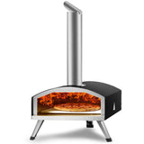 VEVOR Outdoor Pizza Oven, 12-inch, Wood Pellet and Charcoal Fired Pizza Maker, Portable Outside Stainless Steel Pizza Grill with Pizza Stone,