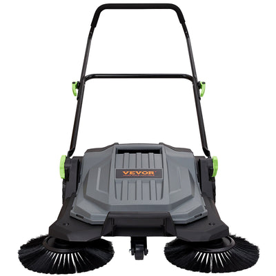 VEVOR Walk-behind Hand Push Floor Sweeper 25.6" Width 5 Gallon Waste Container