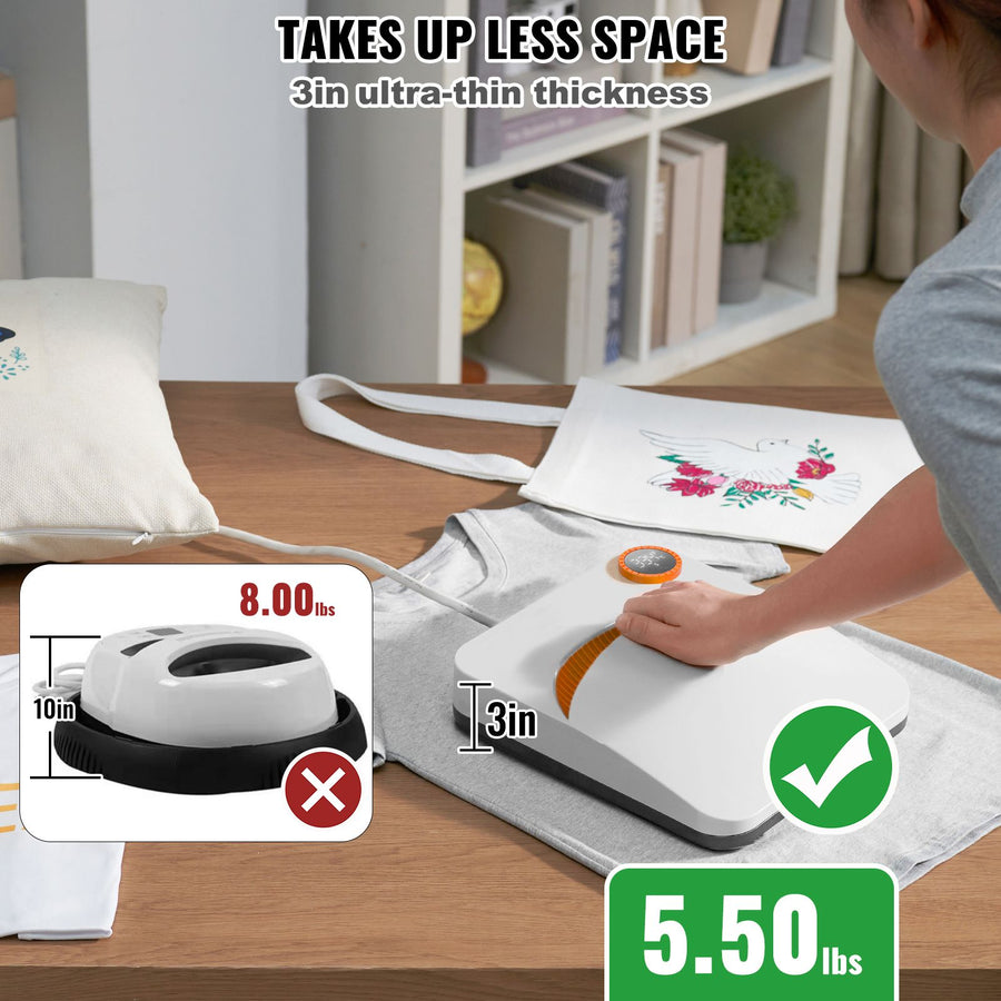 Heat Press 9 x 9 in Portable Easy Press Sublimation Transfer DIY T-shirt