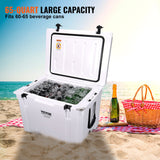 VEVOR Insulated Portable Cooler, 65 qt, Holds 65 Cans, Ice Retention Hard Cooler with Heavy Duty Handle, Ice Chest Lunch Box for Camping, Beach, Picnic, Travel, Outdoor, Keeps Ice for up to 6 Days - Side View