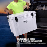 VEVOR Insulated Portable Cooler, 65 qt, Holds 65 Cans, Ice Retention Hard Cooler with Heavy Duty Handle, Ice Chest Lunch Box for Camping, Beach, Picnic, Travel, Outdoor, Keeps Ice for up to 6 Days - 45-Degree Angle