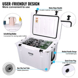VEVOR Insulated Portable Cooler, 65 qt, Holds 65 Cans, Ice Retention Hard Cooler with Heavy Duty Handle, Ice Chest Lunch Box for Camping, Beach, Picnic, Travel, Outdoor, Keeps Ice for up to 6 Days