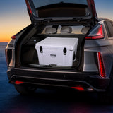 VEVOR Insulated Portable Cooler, 65 qt, Holds 65 Cans, Ice Retention Hard Cooler with Heavy Duty Handle, Ice Chest Lunch Box for Camping, Beach, Picnic, Travel, Outdoor, Keeps Ice for up to 6 Days - Low Angle