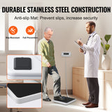 VEVOR Portable Medical Scale, Professional Digital Physician Scale for Weighing - with Anti-Slip Mat, 2 Units (kg/lb), Hold & Tare Function, 400LBS Capacity Physician Wight Scale for Gym Home Hospital - Top-Down View