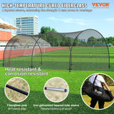 VEVOR Baseball Batting Cage, Softball and Baseball Batting Cage Net and Frame, 22x12x8ft Practice Portable Cage Net with Carry Bag, Heavy Duty Enclosed Pitching Cage, for Backyard Batting Hitting Training 670CM - Front View