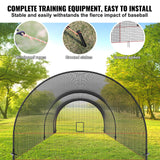 VEVOR Baseball Batting Cage, Softball and Baseball Batting Cage Net and Frame, 22x12x8ft Practice Portable Cage Net with Carry Bag, Heavy Duty Enclosed Pitching Cage, for Backyard Batting Hitting Training 670CM - 45-Degree Angle