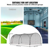 VEVOR Baseball Batting Cage, Softball and Baseball Batting Cage Net and Frame, 22x12x8ft Practice Portable Cage Net with Carry Bag, Heavy Duty Enclosed Pitching Cage, for Backyard Batting Hitting Training 670CM - Rear View