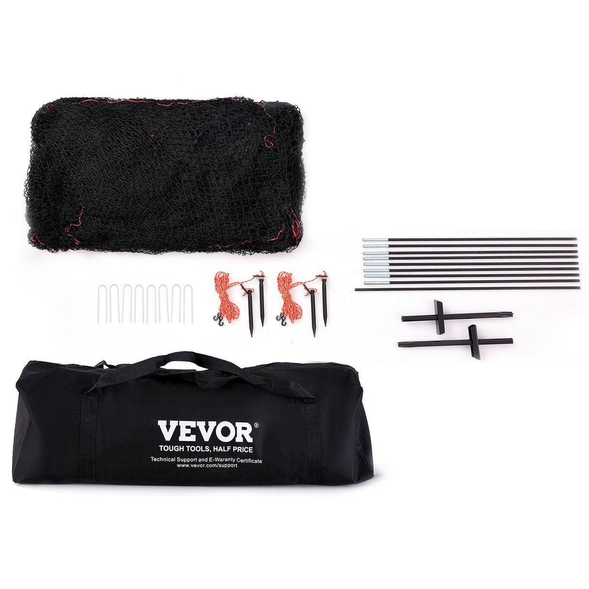 VEVOR Baseball Batting Cage, Softball and Baseball Batting Cage Net and Frame, 22x12x8ft Practice Portable Cage Net with Carry Bag, Heavy Duty