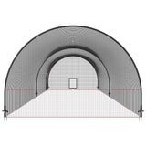 VEVOR Baseball Batting Cage, Softball and Baseball Batting Cage Net and Frame, 22x12x8ft Practice Portable Cage Net with Carry Bag, Heavy Duty Enclosed Pitching Cage, for Backyard Batting Hitting Training 670CM - Extra Image