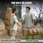 Rifle Bag, 36 inch Tactical Double Long Gun Bag, Soft Rifle Case with Lockable Zipper, Portable Handle & Shoulder Strap, 3 Large Storage Pockets Rifle Case for Two 34" Rifles & 2 Pistols, Brown