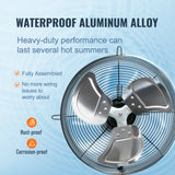 Shutter Exhaust Fan, 254 mm High-speed 1400RPM 753 CFM, Aluminum Wall Mount Attic Fan with AC-motor, Ventilation and Cooling for Greenhouses, Garages, Sheds, Shops - Top-Down View