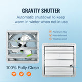 Shutter Exhaust Fan, 406 mm High-speed 1400RPM 1506 CFM, Aluminum Wall Mount Attic Fan with AC-motor, Ventilation and Cooling for Greenhouses, Garages, Sheds, Shops - 45-Degree Angle