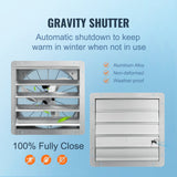 Shutter Exhaust Fan, 610 mm High-speed 1400RPM 2892 CFM, Aluminum Wall Mount Attic Fan with AC-motor, Ventilation and Cooling for Greenhouses, Garages, Sheds, Shops - 45-Degree Angle