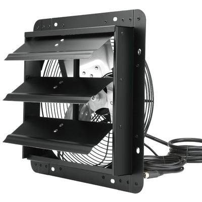 VEVOR Shutter Exhaust Fan, 305 mm /12 inch with Temperature Humidity Controller, EC-motor, 904 CFM, Variable Speed Adjustable Wall Mount Attic Fan,