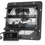 VEVOR Shutter Exhaust Fan, 305 mm /12 inch with Temperature Humidity Controller, EC-motor, 904 CFM, Variable Speed Adjustable Wall Mount Attic Fan, Ventilation and Cooling for Greenhouses, Garages, Sheds - Extra Image
