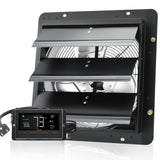 VEVOR Shutter Exhaust Fan, 356 mm / 14inch with Temperature Humidity Controller, EC-motor, 1024 CFM, Variable Speed Adjustable Wall Mount Attic Fan,