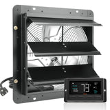 VEVOR Shutter Exhaust Fan, 356 mm / 14inch with Temperature Humidity Controller, EC-motor, 1024 CFM, Variable Speed Adjustable Wall Mount Attic Fan, Ventilation and Cooling for Greenhouses, Garages, Sheds - Extra Image