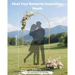 Arch Backdrop Stand, 2 x 1 m, Stable Structure, Easy Assembly, 1 Set Gold Metal Arch Backdrop Stand for Wedding, Birthday Party, Graduation, Holiday Celebration, and Ceremony Decoration